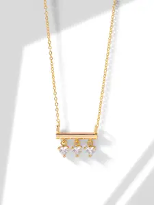 MINUTIAE Gold-Plated & White Brass Solitaire Dangling Pendant Necklace