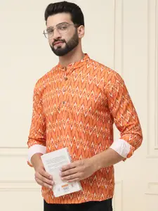 SOJANYA Men Mustard Yellow Ethnic Motifs Printed Kurta