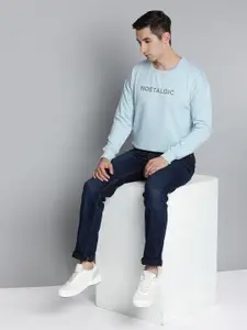 Harvard Men Light Blue Typography Printed Pullover Sweatshirt