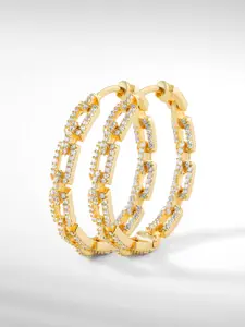MINUTIAE Gold-Toned Contemporary Hoop Earrings
