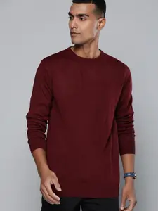 Harvard Men Maroon Solid Pullover