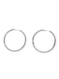 ODETTE Silver-Toned Classic Hoop Earrings
