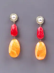 ODETTE Red & Yellow Classic Drop Earrings