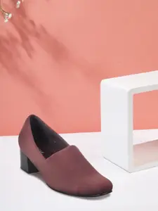 Mochi Brown Block Pumps