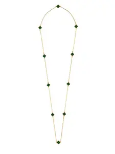 Moon Dust Gold-Plated & Green Onyx Long Necklace