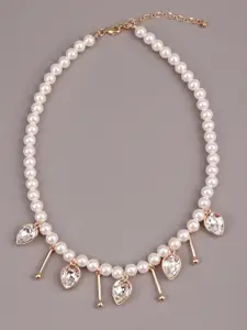 ODETTE White & Gold-Toned Necklace