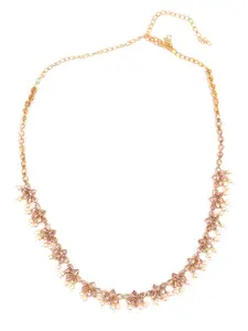 ODETTE Gold-Toned Stone Studded Statement Necklace