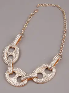 ODETTE Gold-Toned Stone Studded Statement Necklace