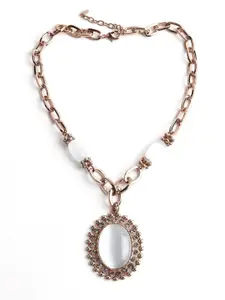 ODETTE Gold-Toned & White Minimal Necklace