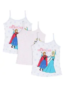 Bodycare Kids Girls Pack Of 3 Assorted Frozen Printed Cotton Innerwear Vests