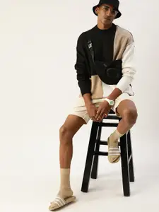 Kook N Keech Men Black & Beige Colourblocked Pullover