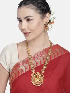 Kord Store Gold-Plated Laxmi Design Necklace & Earrings Set