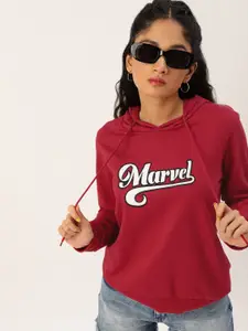 Kook N Keech Marvel Teens Girls Marvel Printed Hooded Sweatshirt