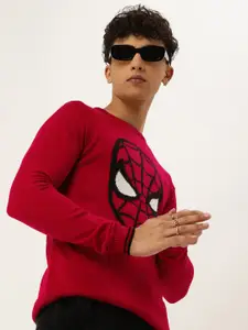 Kook N Keech Marvel Teens Boys Red & Black Spider-Man Printed Pullover