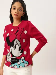 Kook N Keech Disney Teens Girls Red & Black Minnie Mouse Printed Pullover