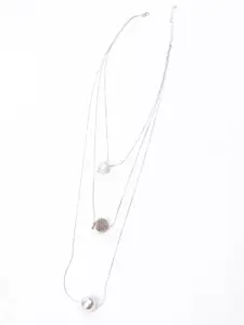 ODETTE Silver-Toned & White Layered Necklace
