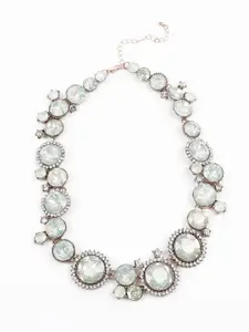 ODETTE Gold-Toned & White Stones-Studded Necklace