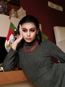 ODETTE Gold-Toned & Red Beaded Layered Necklace