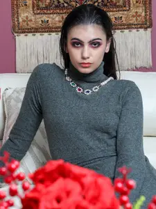 ODETTE White & Gold-Toned Embellished Necklace