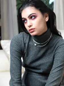 ODETTE Silver-Toned & Off White Metal Necklace