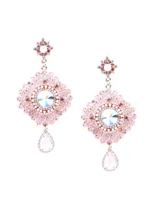 ODETTE Pink Oval Drop Earrings