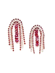 ODETTE Red Contemporary Drop Earrings