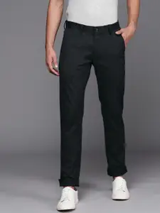 Allen Solly Men Black Solid Slim Fit Trousers
