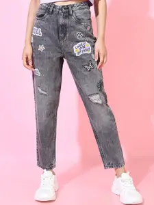 Tokyo Talkies Women Grey Mildly Distressed Heavy Fade Jeans