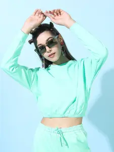Tokyo Talkies Elegant Sea Green Solid Top