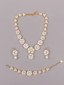 ODETTE White & Gold-Toned Necklace