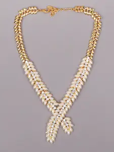 ODETTE Gold-Toned & White Necklace