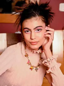 ODETTE Gold-Toned & Pink Necklace