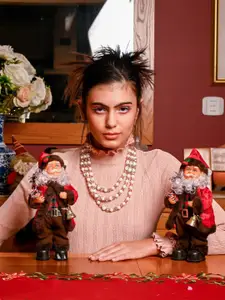 ODETTE Peach-Coloured & White Layered Necklace