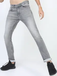 KETCH Men Grey Slim Fit Heavy Fade Stretchable Jeans