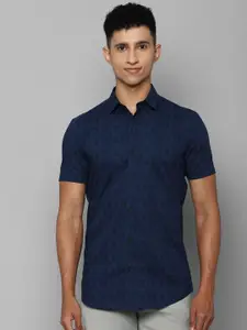 Allen Solly Men Navy Blue Slim Fit Checked Casual Shirt