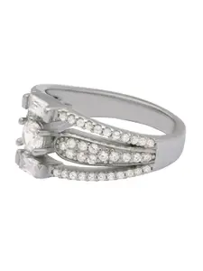 ANAYRA Women CZ Studded 925 Sterling Silver Finger Ring