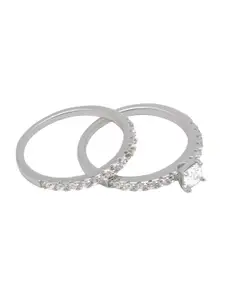 ANAYRA Women Set of 2 925 Sterling Silver Finger Rings