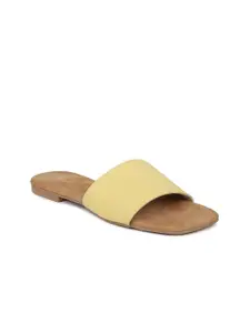 Inc 5 Women Mustard Open Toe Flats