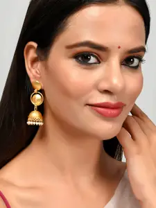 Silvermerc Designs Gold-Toned Contemporary Jhumkas Earrings