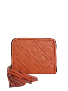 PERKED Women Coral Leather Zip Around Wallet