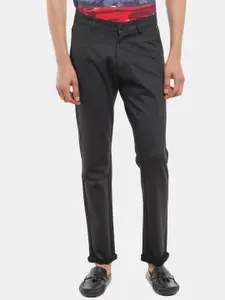 V-Mart Men Black Slim Fit Cotton Chinos Trousers