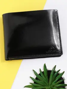 Alvaro Castagnino Men Black Leather Two Fold Wallet