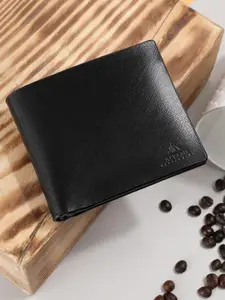 Alvaro Castagnino Men Black Leather Two Fold Wallet