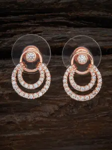 Kushal's Fashion Jewellery White Circular Studs Earrings