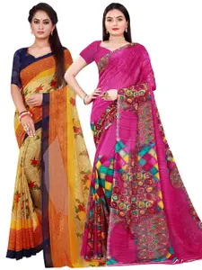 KALINI Pack Of 2 Pure Georgette Sarees