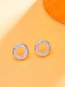 AMI Rose Gold-Toned Contemporary Studs Earrings