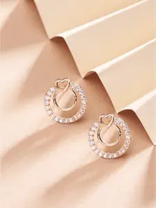 AMI Rose Gold Plated Contemporary Studs Earrings