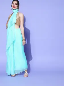 Saree mall Solid Saree with Woven Design border