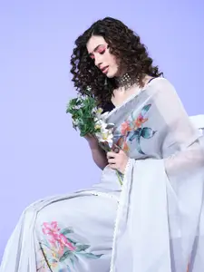 Saree mall Floral Saree with Embellished Border