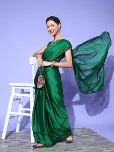 Mitera Solid Saree with Embellished border